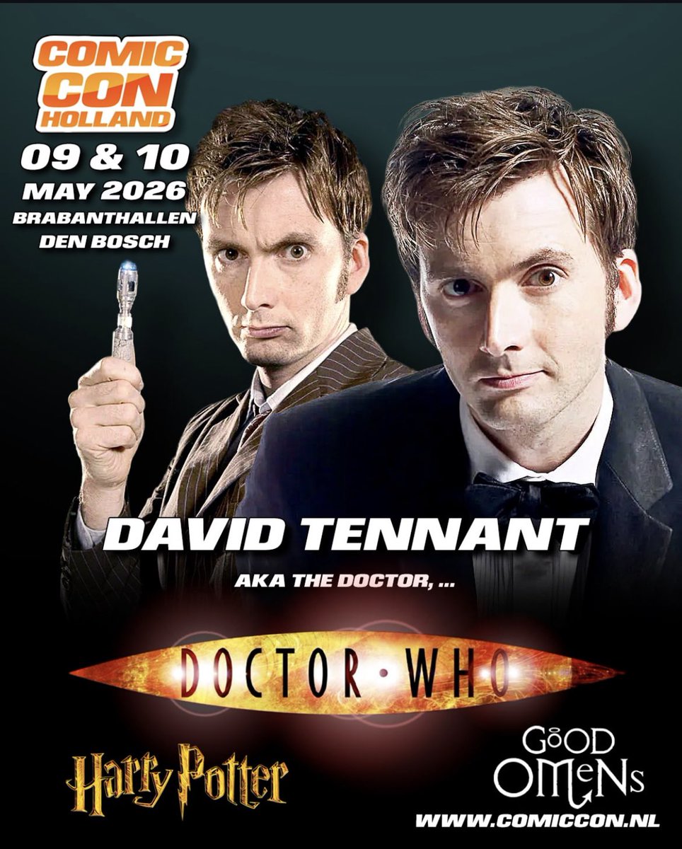 🗓David Tennant will be a guest at Comic Con Holland on May 9th, 2026
comicconholland.nl