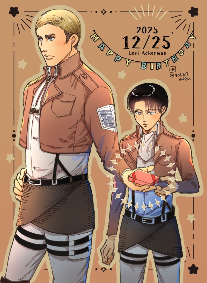 兵長お誕生日おめでとうございます！✨
手の故障中で地味ですがお祝いです🥳
#エルリのリヴァイ生誕祭2025
#エルリのリヴァイ生誕祭