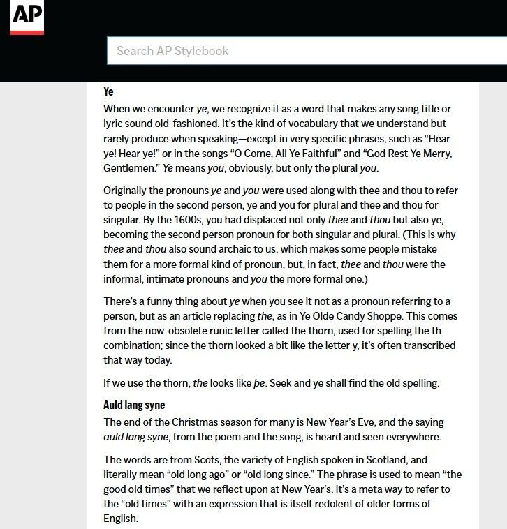 APStylebook's tweet image. Christmas has a language all its own. It's a time of year when carols are full of old words like hark, yon, deck and don.
AP Stylebook Online subscribers have free access to Merriam-Webster content through the end of the year. We recently added a Merriam-Webster blog post titled…