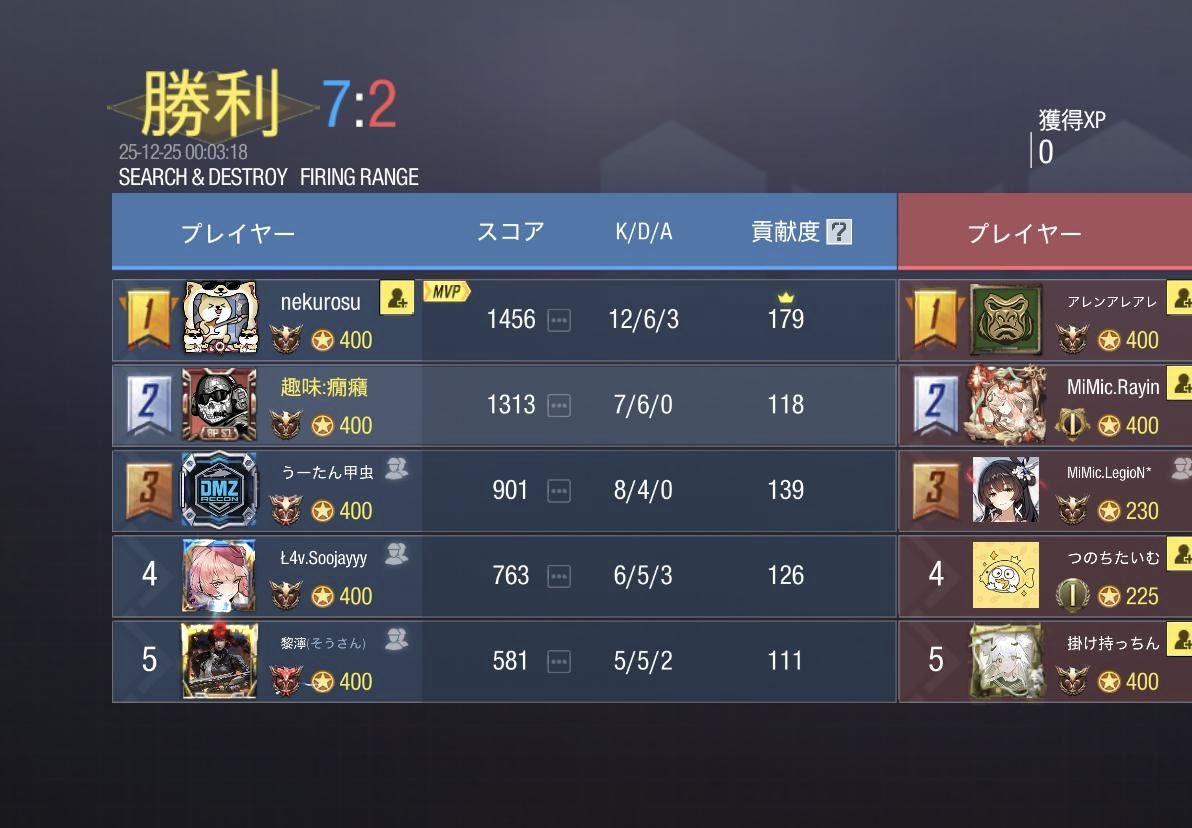 12/24  23:00
お相手様  <a href="/mimic_codm/">MiMic</a>   様
3-1  win