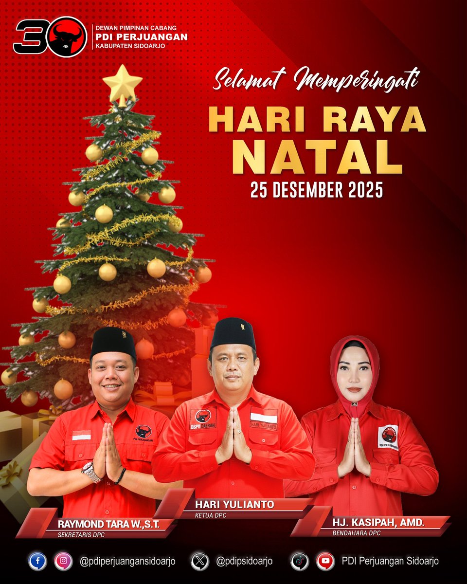 Keluarga besar PDI Perjuangan kabupaten Sidoarjo mengucapkan Selamat Natal 2025 bagi yang merayakan.
Semoga momen Natal ini membawa kedamaian, kesehatan, dan kebahagiaan bagi kita semua.
.
#HariRayaNatal
#Natal2025
#PDIPerjuangan
#pdiperjuanganjatim
#pdiperjuangansidoarjo