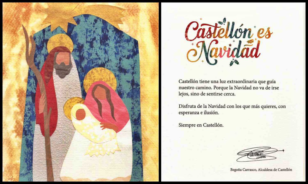 El Ayuntamiento de Castellón felicita la Navidad con la postal de los Premios Jesús Medrano- ciudad de Castellón
El diseño es de Marino Balaguer Faus, postal ganadora del concurso de tarjetas navideñas ¡¡¡Feliz Nvidad!!! premiosjesusmedrano.org