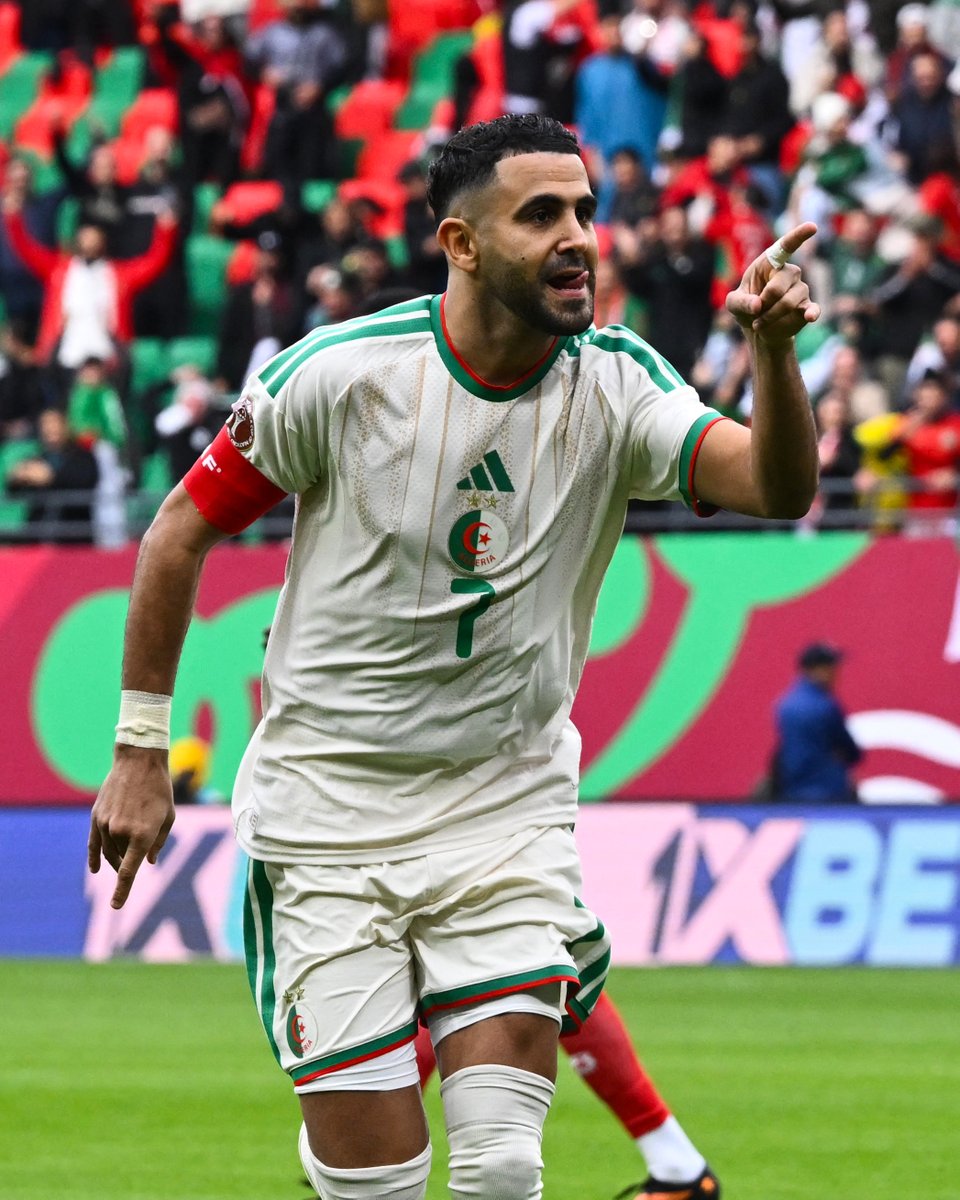 brfootball's tweet photo. Riyad Mahrez scores just two minutes into Algeria's opening game ⚡️

He has now scored in four different AFCON tournaments. https://t.co/UI1ESP7NKk