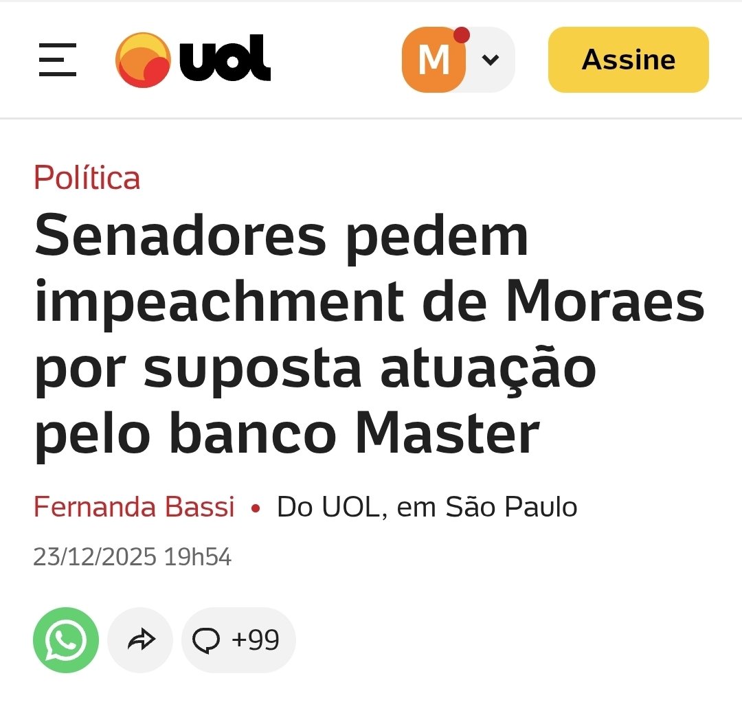 A história das conversas com o Galipolo é facilmente desmontada.
Agora quero saber é do contrato de 129 milhões da esposa do Xandão com o banco Master.

Essa resposta eu estou curiosa demais para ver!

💣💣💣💣👀👀👀😅😅😅