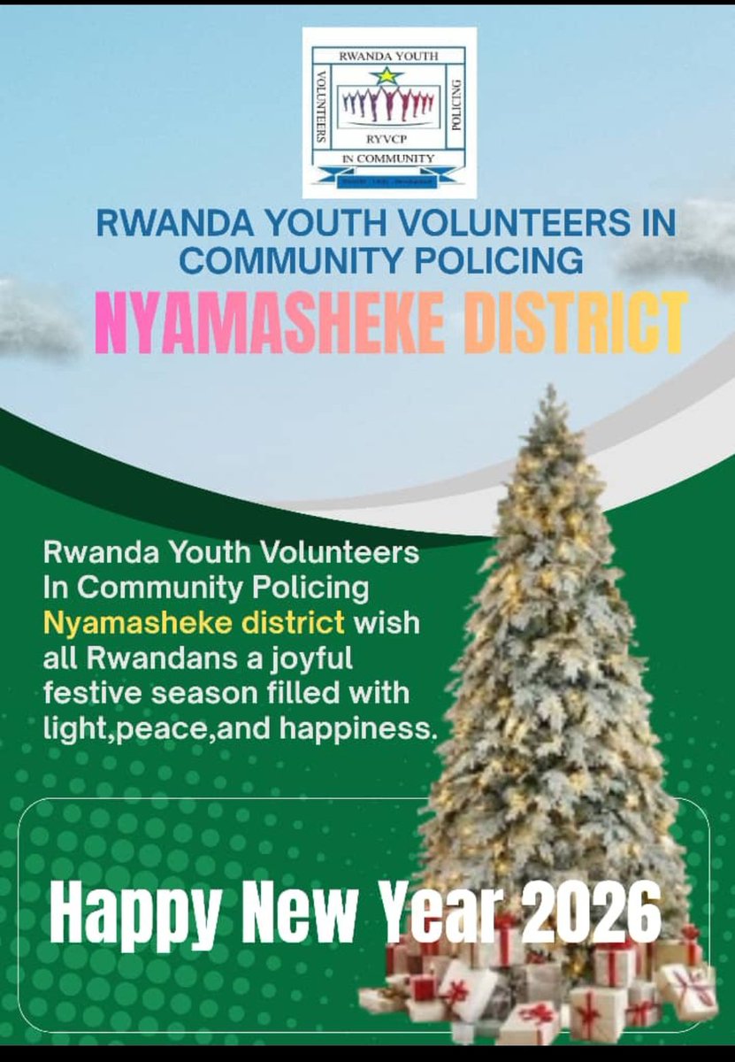 RYVCP Nyamasheke <a href="/Nyamasheke/">Nyamasheke District</a> wish all Rwandan to Enjoy your X-Mass and New Year Safely

<a href="/JustinNsengima/">𝐉𝐔𝐒𝐓𝐈𝐍 𝐖'𝐈 𝐊𝐈𝐍𝐆𝐎𝐆𝐎 𝐎𝐟𝐟𝐢𝐜𝐢𝐚𝐥</a> 
<a href="/RwandaLocalGov/">Ministry of Local Government | Rwanda</a> 
<a href="/Rwandapolice/">Rwanda National Police</a> 
<a href="/RwandaWest/">Western Province I Rwanda</a> 
<a href="/RwandaYouthVol1/">Rwanda Youth Volunteers</a> <a href="/RwandaYouth/">Rwanda Youth Council</a>