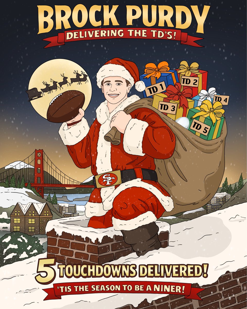 Will my drawings get me to the SB? Day 101
Happy Christmas Eve Faithful! 🎄✨
Purdy brought us 5 early gifts on Monday night! How are you celebrating Christmas tonight? ❤️💛

 #WillMyDrawings #49ers #fttb