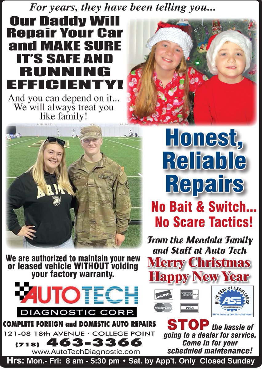 AutoTech_CP_NY's tweet image. Merry  Christmas to ALL our customers! We will be closed Thursday 12/25  through Sunday 12/28 for the holiday. We'll be back at 8AM on Monday  December 29th.