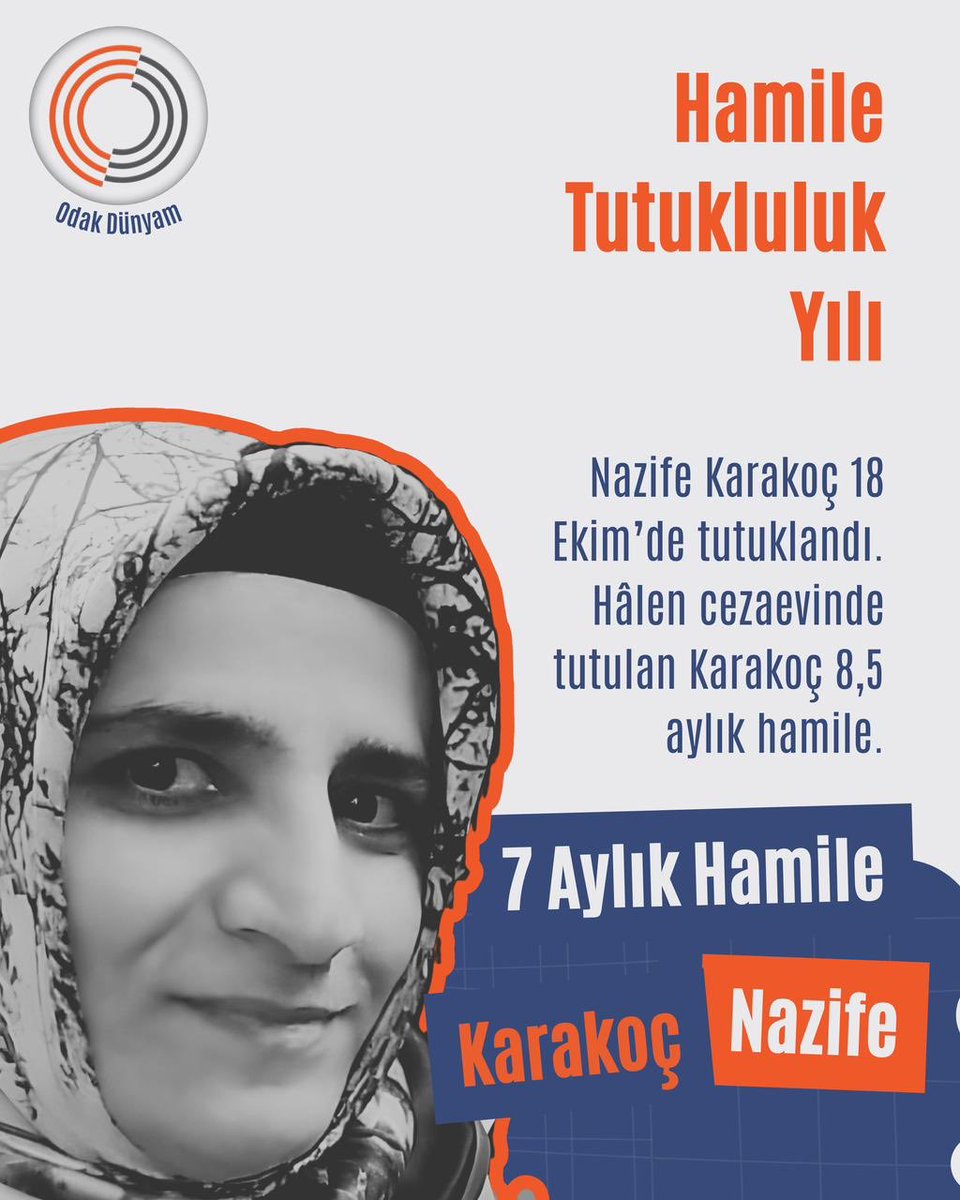 İnfaz değil, vicdan yargılanıyor.
8,5 aylık hamile Nazife Karakoç hâlâ cezaevinde.
Anne tutukluysa, çocuk da mağdurdur.
Yasaya rağmen hamileler hapis.

AnneTutuklu ÇocukMağdur HamilelerHapis
AdaletsizGeçen BirYılDaha