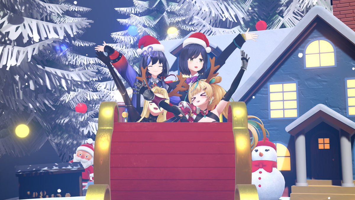 最後にみんなで写真撮ったわよ📸 ソリを某アトラクションっぽくして