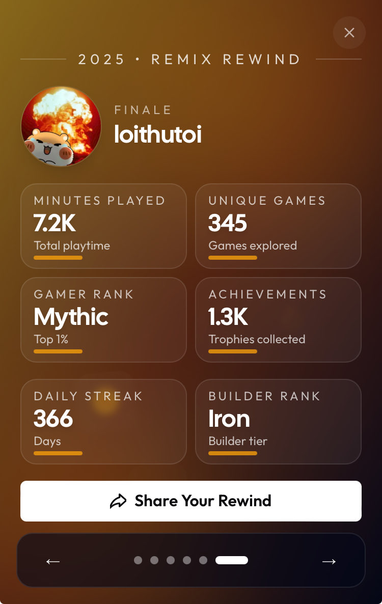 Check <a href="/RemixGG_/">Remix</a> 
Play more
Play everyday