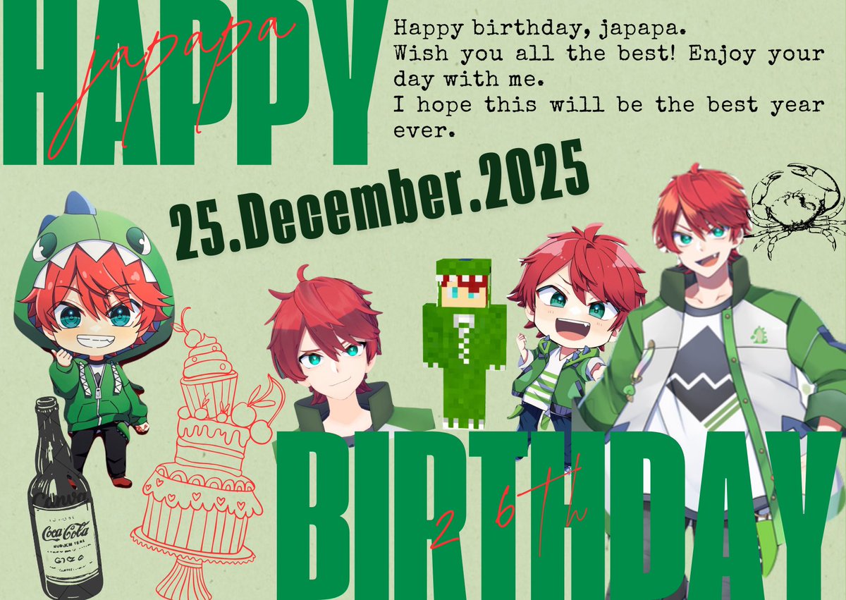 ﾟﾟ・｡・ﾟﾟ｡ ﾟﾟ。happy birthday @jpapachannel ﾟ・｡・ ステキな一年に