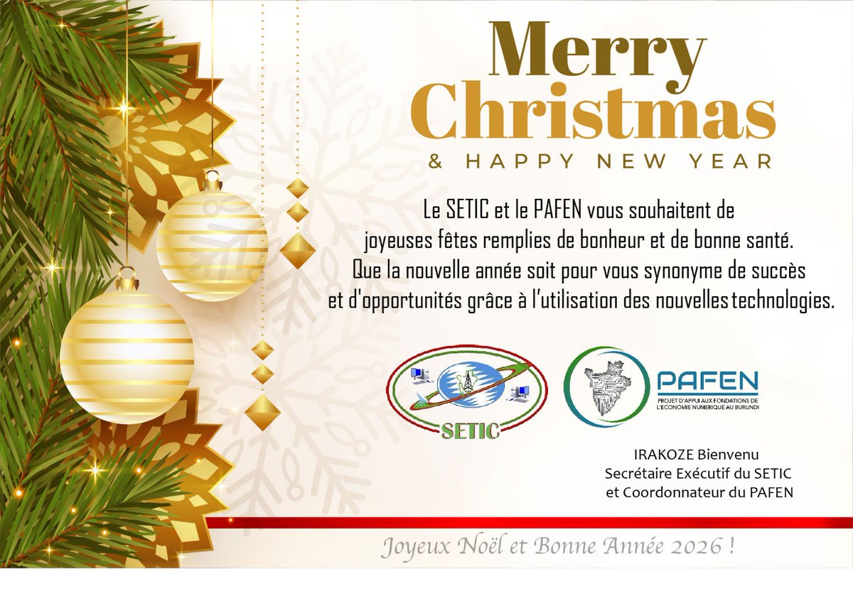seticburundi's tweet photo. #SETIC  Merry Christmas &amp; Happy New Year https://t.co/ynaMr1oDwx