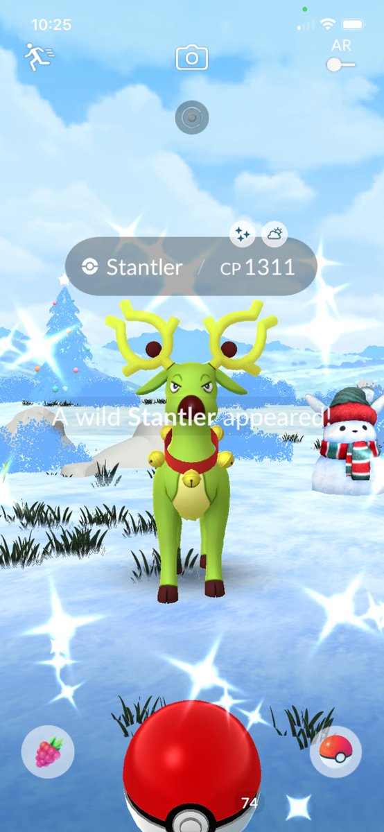 NotAdamDavis's tweet image. Shiny Stantler with bells on Christmas Eve! Merry Christmas everyone! #PokemonGO #ShinyPokemon