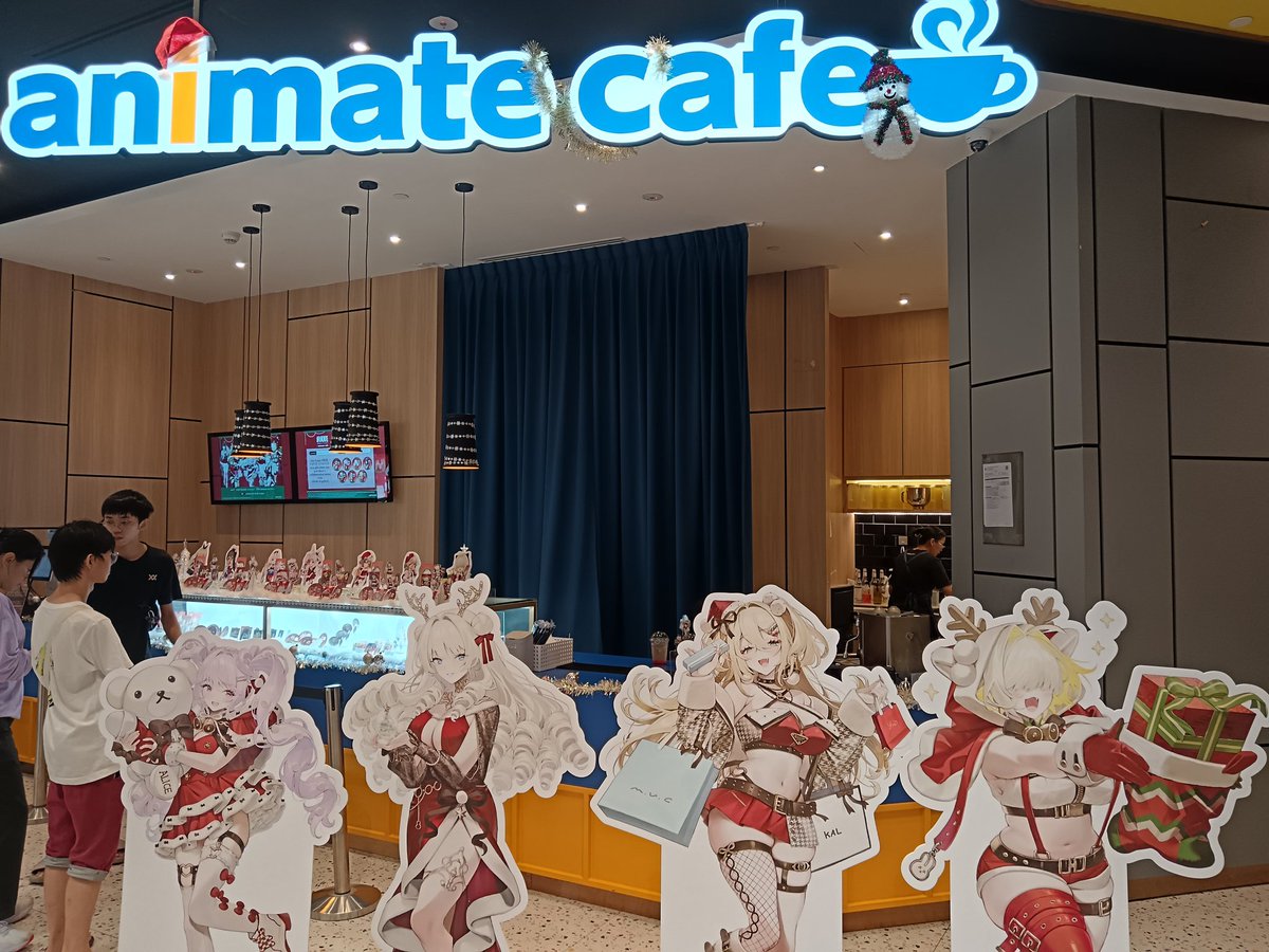 yapcal98's tweet photo. Malaysia Animate Cafe × Goddess of Victory: NIKKE Christmas event at Lalaport Bukit Bintang Mall. 

#NIKKE #Animate #Chirstmas2025 https://t.co/GtegvCbUwb