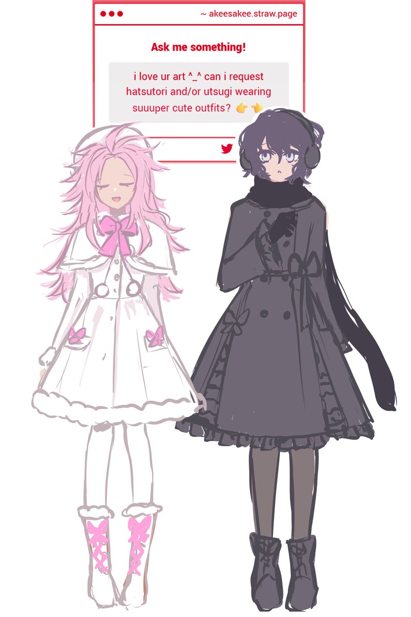 akeesakee's tweet photo. i took this opportunity to draw them in winter coats for the christmas season! hehe
ill post the design sketch here too.. ☺️

i wish you a lovely merry christmas 💕

https://t.co/KJ0XzArYkU https://t.co/BXnhoQx24G