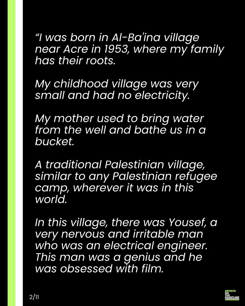 artfrontline's tweet image. “I grew up on values of liberation, that we should all be revolutionaries”

On the passing of Mohammad Baki, one of Palestine’s most legendary actors, we share extracts from an interview we conducted with him for The Revolution’s Promise and In A Thousand Silences 🧵