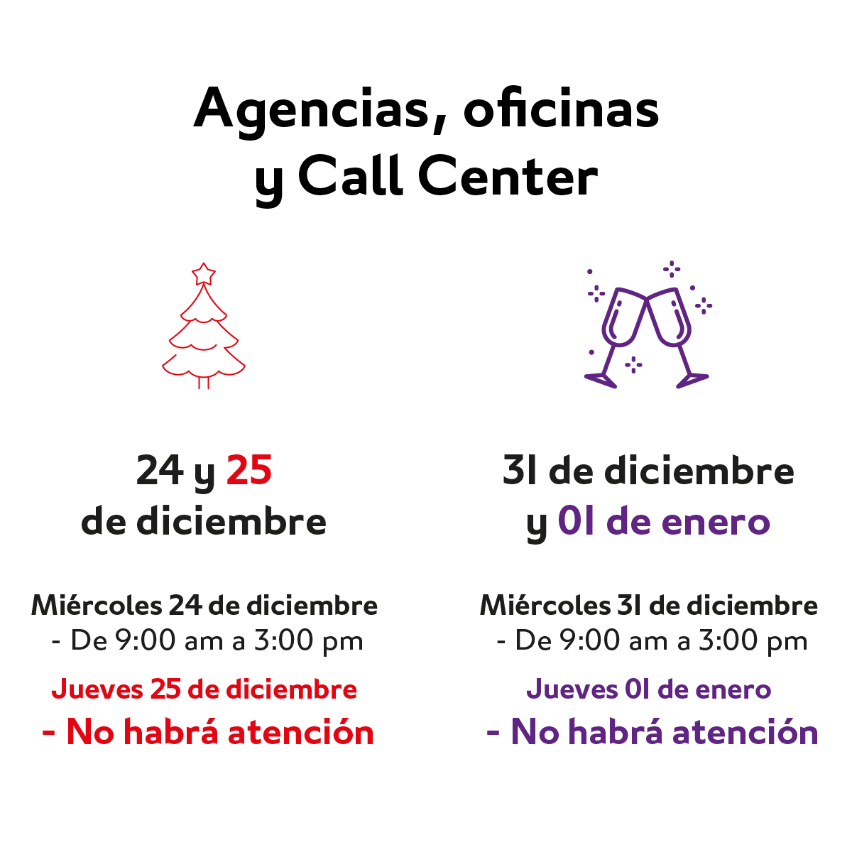 Bancompe's tweet photo. 🗓️ Horarios por Navidad y Año Nuevo

Nuestras agencias, oficinas y Call Center tendrán un horario diferenciado en estas fechas. Por favor, toma tus precauciones.

¡Usa nuestra App Bancom y Banca Virtual para todas tus gestiones! 📲

Más información en:
https://t.co/W1ddScABp6 https://t.co/ZxGPcbaUVa