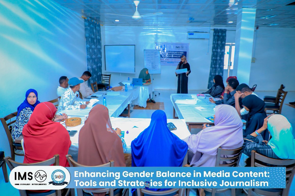 SWJOSomalia's tweet photo. We’ve officially opened our final Gender Balance in Media Content workshop in Garowe today! Journalists and editors from across Puntland are diving into how sourcing, storytelling, and newsroom culture shape representation. A strong start toward more inclusive media in Somalia. https://t.co/352sffpsKv