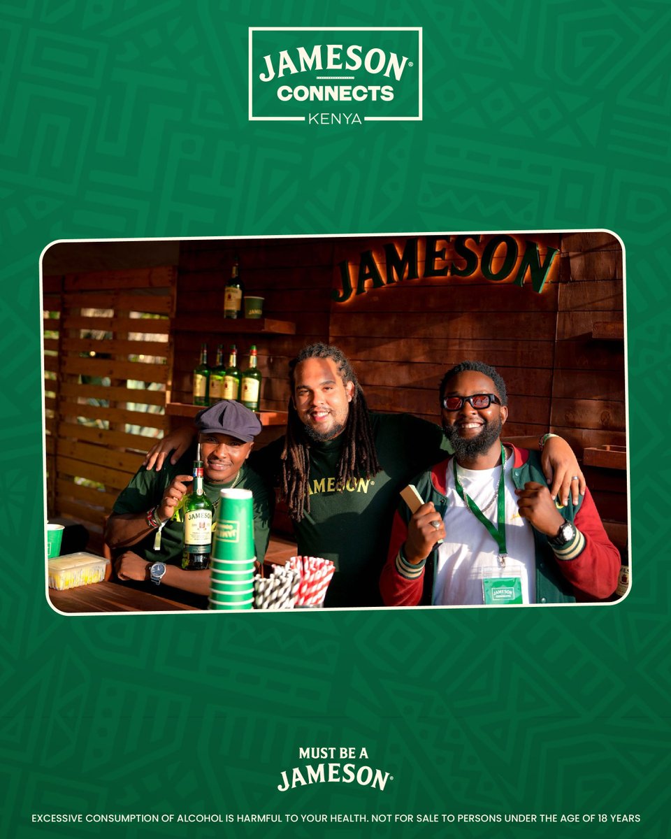 Jameson_EA's tweet photo. Looking back on two days that brought us together 🇰🇪

Jameson Connects was where heritage met heartbeat with shared rhythms, shared moments and shared toasts that made it all unforgettable. https://t.co/wqEOwz3ASJ