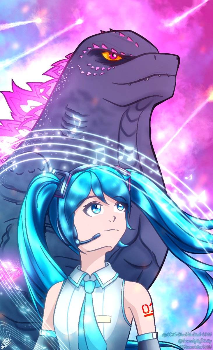 Bestest of Best Friends in Every Universe. 💖💙

An advanced surprise Christmas gift for you all! 🥰

#Godzilla #HatsuneMiku #FortniteZeroHour #FanArt #DigitalArt