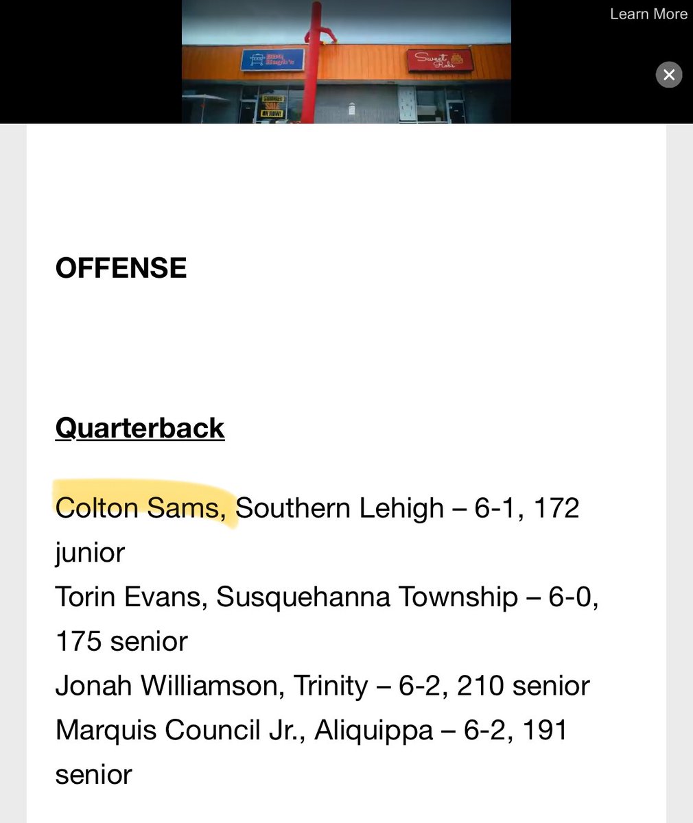 Colton Sams 27’ QB tweet media