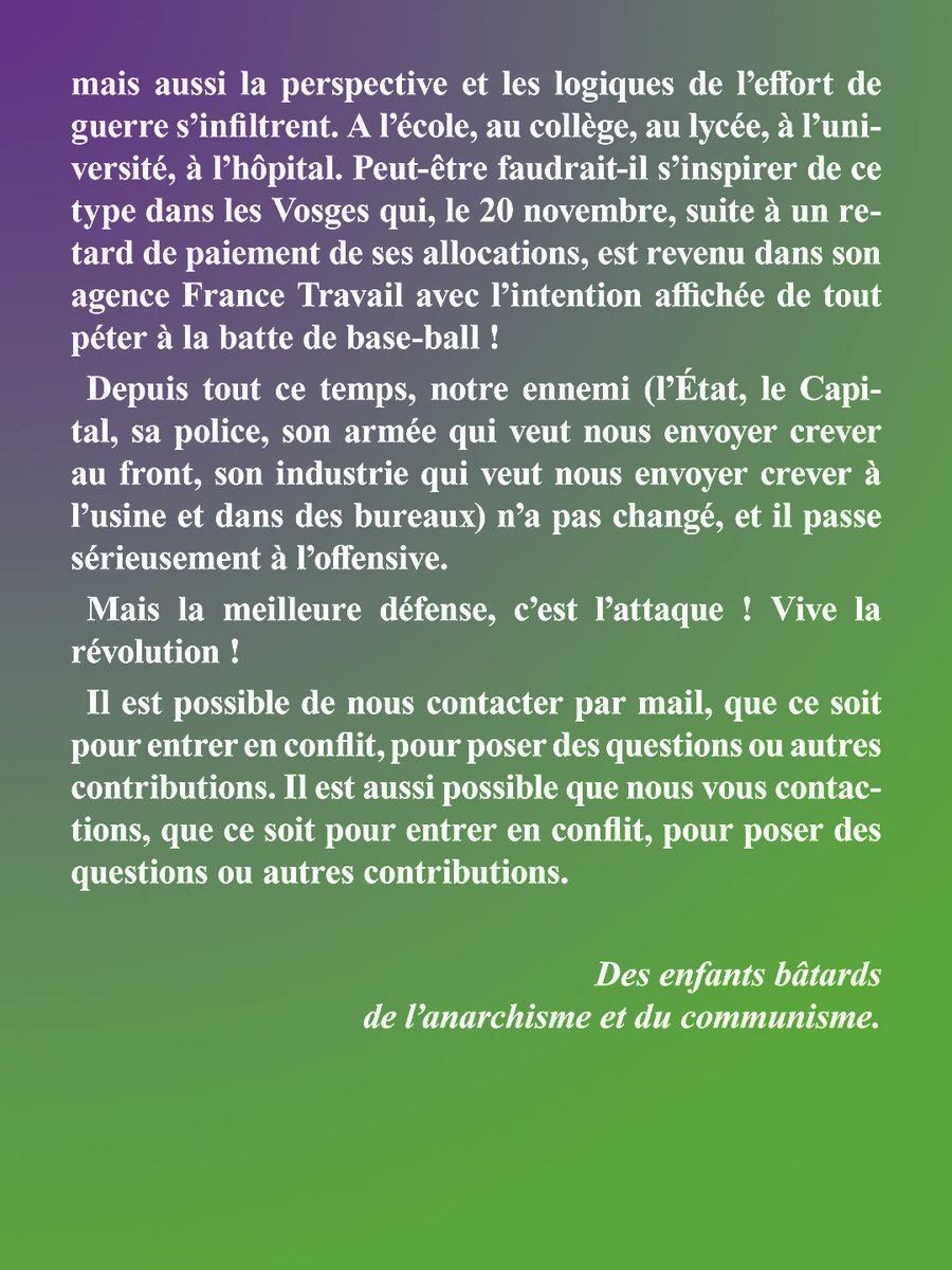 Le numéro 12 du journal bâtard Mauvais Sang est sorti ! 

Lisez notre édito et allez lire les différents articles sur le site ! 🩸

mauvaissang.noblogs.org/post/2025/12/1…
