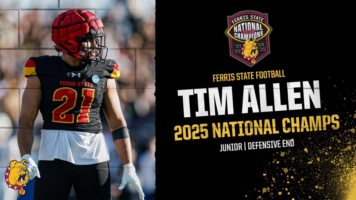 FEATURE: Tim Allen, Ferris State Defense stand up to challenge as Bulldogs capture fourth NCAA D2 National Championship! tinyurl.com/mtkharx4