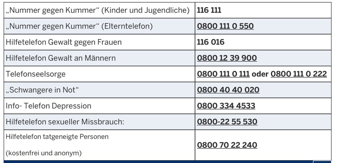 ElFortune1895's tweet image. Da ich selbst aktuell aus Erfahrung spreche, möchte ich hier auf ein paar wichtige und kostenfreie Rufnummern aufmerksam machen, bei denen ihr euch melden könnt, wenn es euch nicht gut geht. Gerade in diesen Tagen ist es wichtig zu wissen, dass man nicht alleine ist.