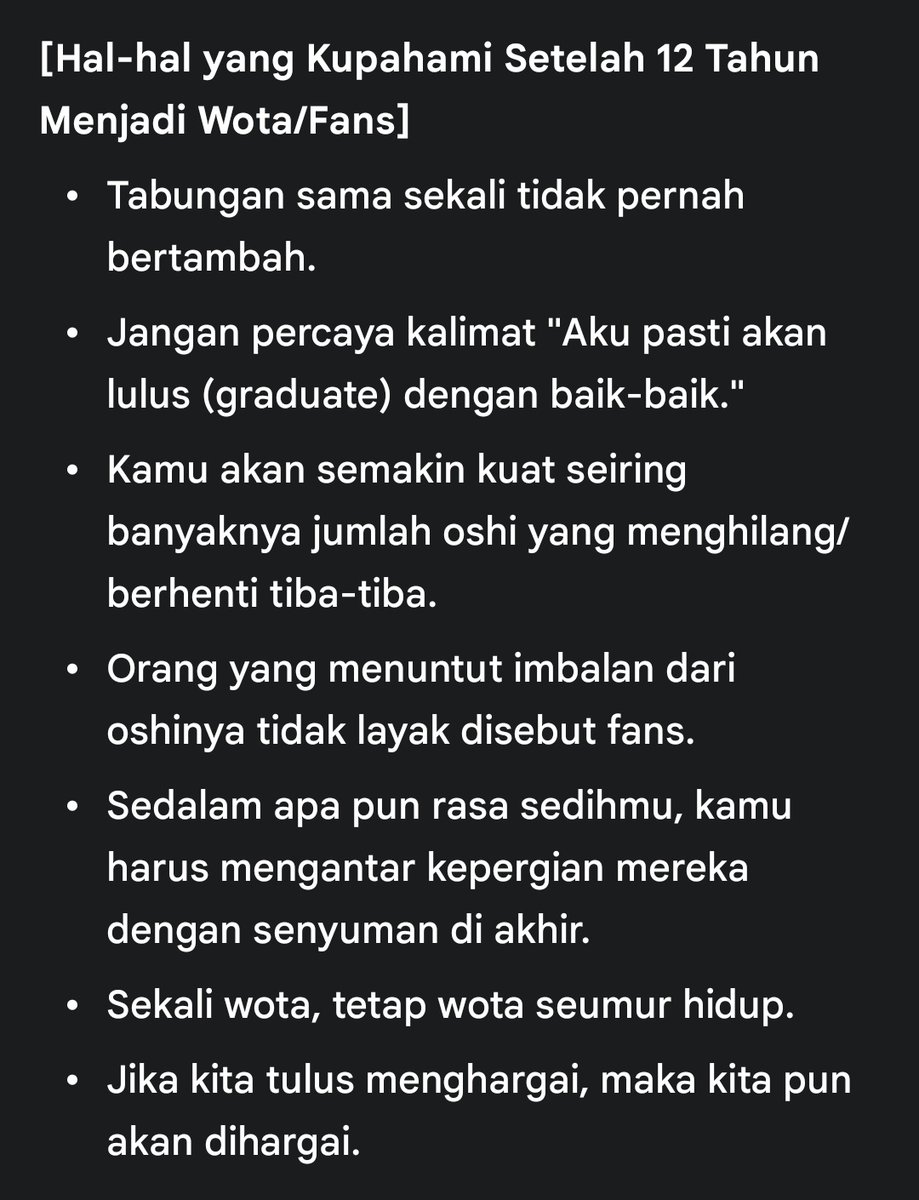 LaeEnrich's tweet image. Pembelajaran seorang idol jepang sesudah 6 tahun
Dan
Pembelajaran seorang wota di jepang sesudah 12 tahun

Coba gais een gals, apakah member jeketi dan fansnya dapat belajar juga hal serupa?