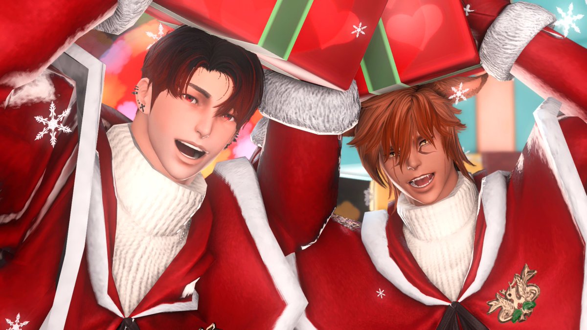 Turlybear's tweet image. Wait for us, children!  
Santa Kiyo and Santa Turly are preparing gifts just for you. 🎁🎅

w/ @darker_kiyo