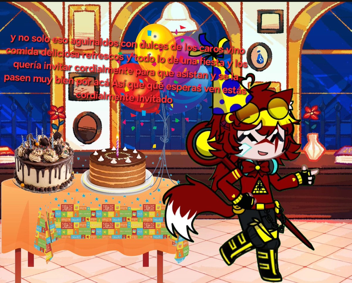 //ES MI CUMPLEAÑOS 🎂 :D//
//Puedo rol o felicitar o como ustedes quieran POR QUE ES MI CUMPLEAÑOS 🎂  SI!!!!!!! JSJSJS goditos
🦊🔮:así como lo oyen Ella es mi cumpleaños y quisiera invitarlos a mi fiesta de cumpleaños si quieren pasarla por aquí están cordialmente invitados Uvu
