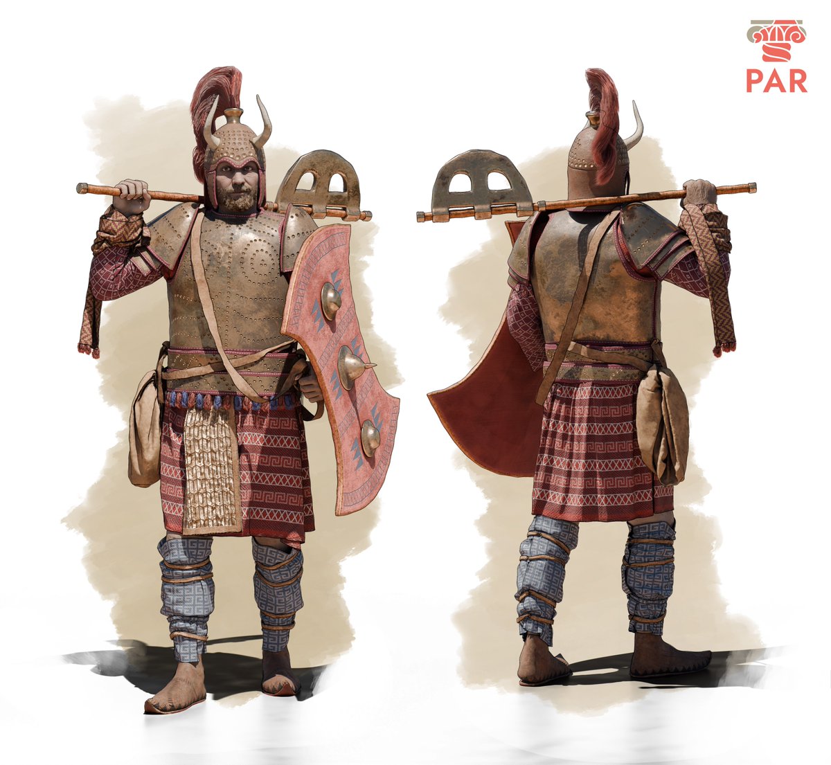 par_virtual's tweet image. Ahora que está tan de moda el #Batgamenón de Nolan, he decidido hacer mi propia versión. Para mí, éste es #Agamenón, con los atuendos, armaduras y colores de finales de la Edad del Bronce, hacia el 1200 a.C. ¿Tiene o no tiene aura?