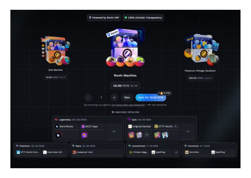 Ronin Machine spin now 💙

Get your favorite Ronmillio NFT
Download RoninWallet and Spin more