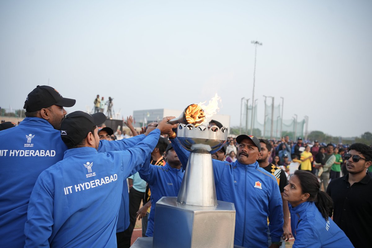 IITHyderabad's tweet photo. The 30th #InterIIT Staff Sports Meet 2025 kicks off at #IITHyderabad! 
23 #IITs march in, over 2,000 #staff participants unite in a #celebration of fitness, teamwork & #lifelong sporting spirit. 

Inaugurated by Shri Aditya Mehta, Asian Para-Cycling Silver Medalist & Founder, @AdityaMehtaF , with Shri Arshad Shaik, World No. 4 Para-Cyclist (Men’s C2), as Guest of Honour.

#InterIITStaffSports #IITHyderabad #SportsForLife #TeamworkInAction #interiitsportsmeet #interiitsports #cricket #IPL2026