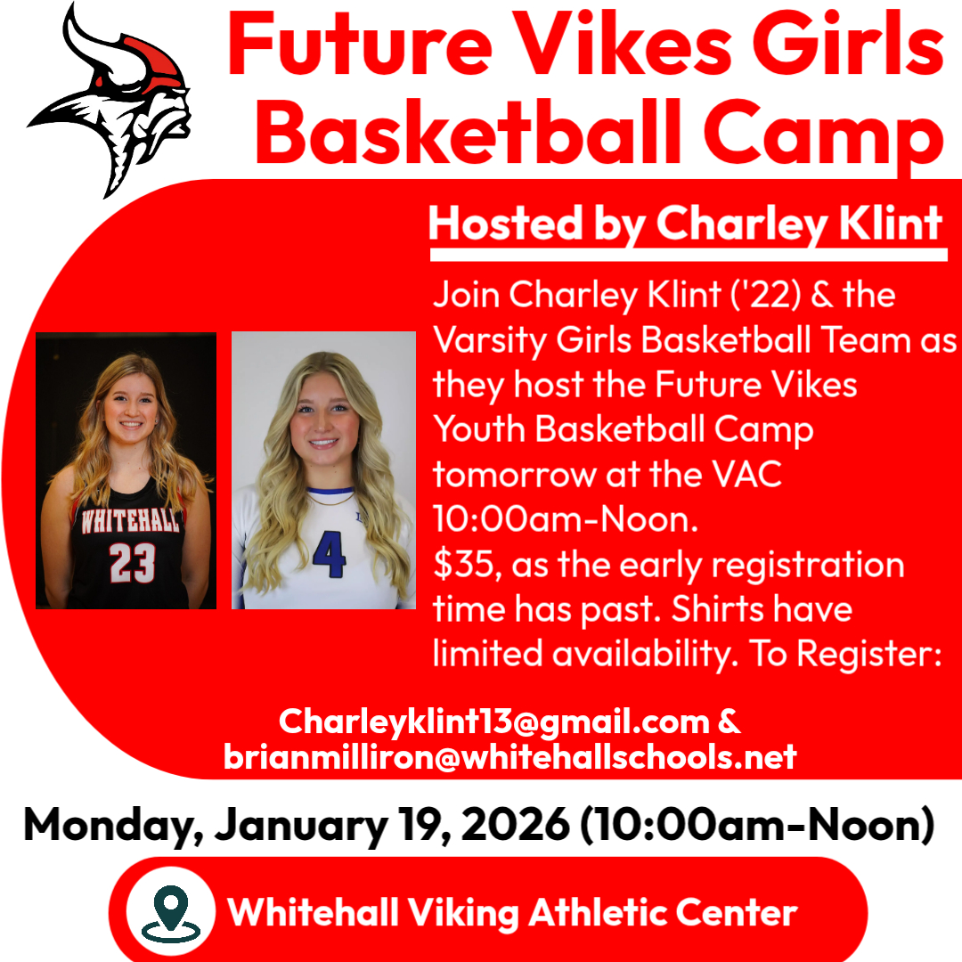 HighWhitehall's tweet image. Lots of great events connected to girls basketball in January.
Jan. 2-No More Sidelines, between JV &amp;amp; V Games.
Jan. 3-Calvin at Hope Women's Bball Game.
Jan. 9-Veterans Appreciation Game.
Jan. 19-Charley Klint Future Girls Basketball Camp - Grades 1-8.