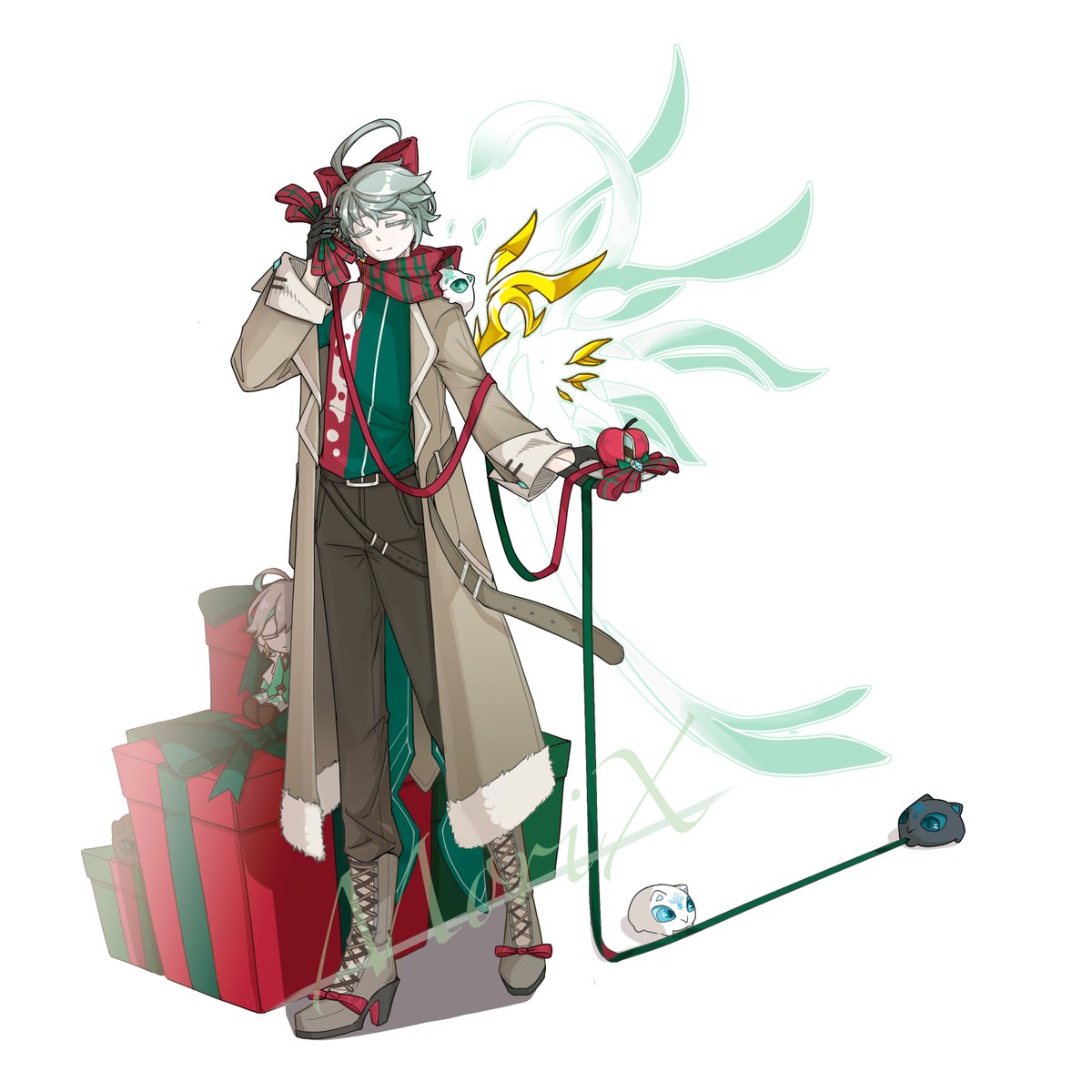 #엘소드_MAS_합작
画了圣诞蛾子~早说了我要给这个男的头上扎蝴蝶结了呵呵呵呵（被打
事后看来能改进的地方还有很多，下次继续努力~
“手里的苹果慕斯蛋糕，好不好吃不知道，或许味同嚼蜡也说不定，但无论如何也是美丽的节日点心。”