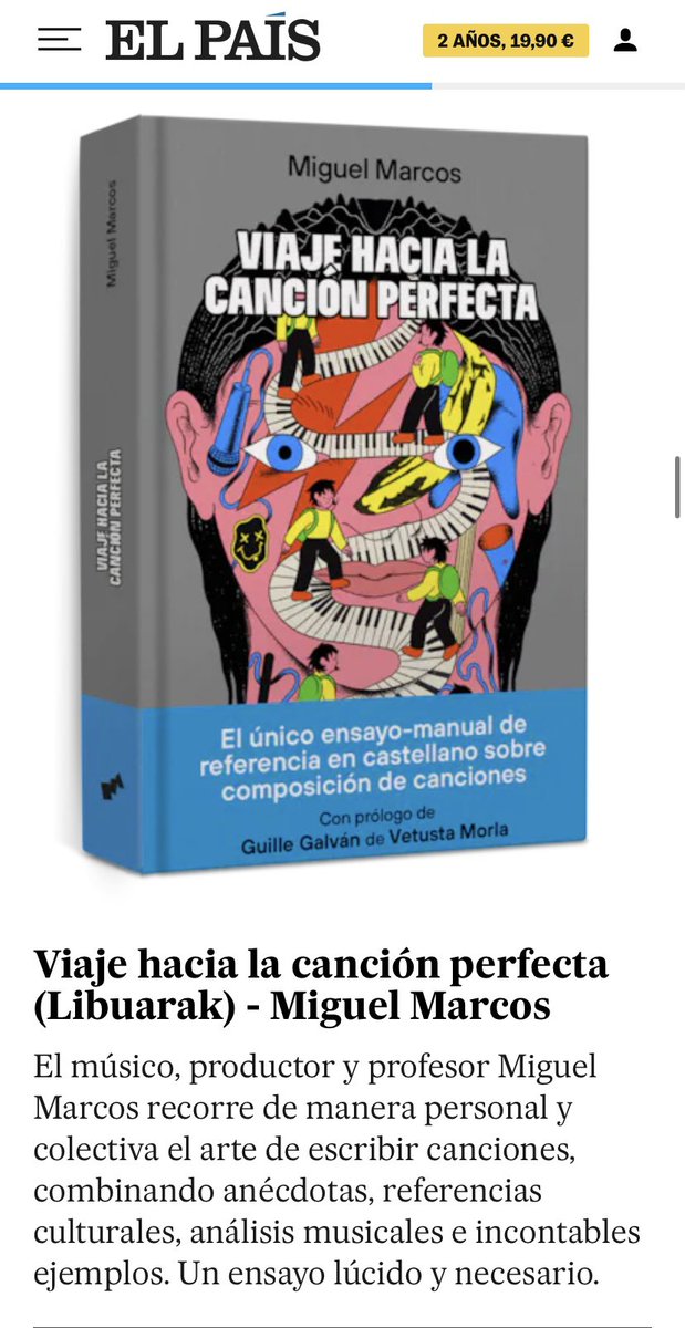 “Viaje hacia la canción perfecta” en la lista de <a href="/el_pais/">EL PAÍS</a> de los mejores libros de música para regalar estas navidades. Gracias infinitas. Un lujazo compartir este viaje musical con <a href="/CarlosHVazquez/">Carlos H Vazquez</a>
<a href="/JoanLuna/">Joan S. Luna</a> <a href="/DiegoAManrique/">Diego A. Manrique</a> 

✍️ <a href="/fernavarro17/">Fernando Navarro</a> 🙏✨