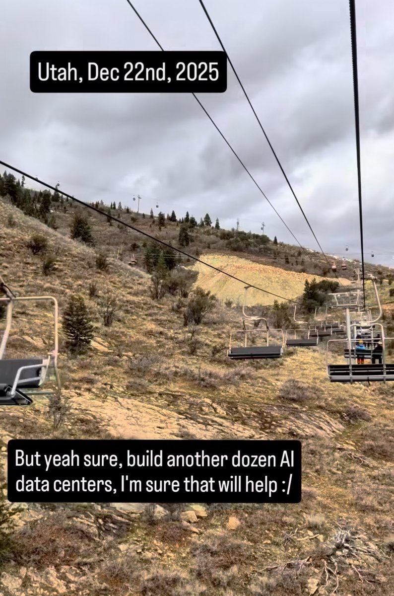 ThomasHochman's tweet image. Getting Instagram Reels blaming the late snow season on data centers