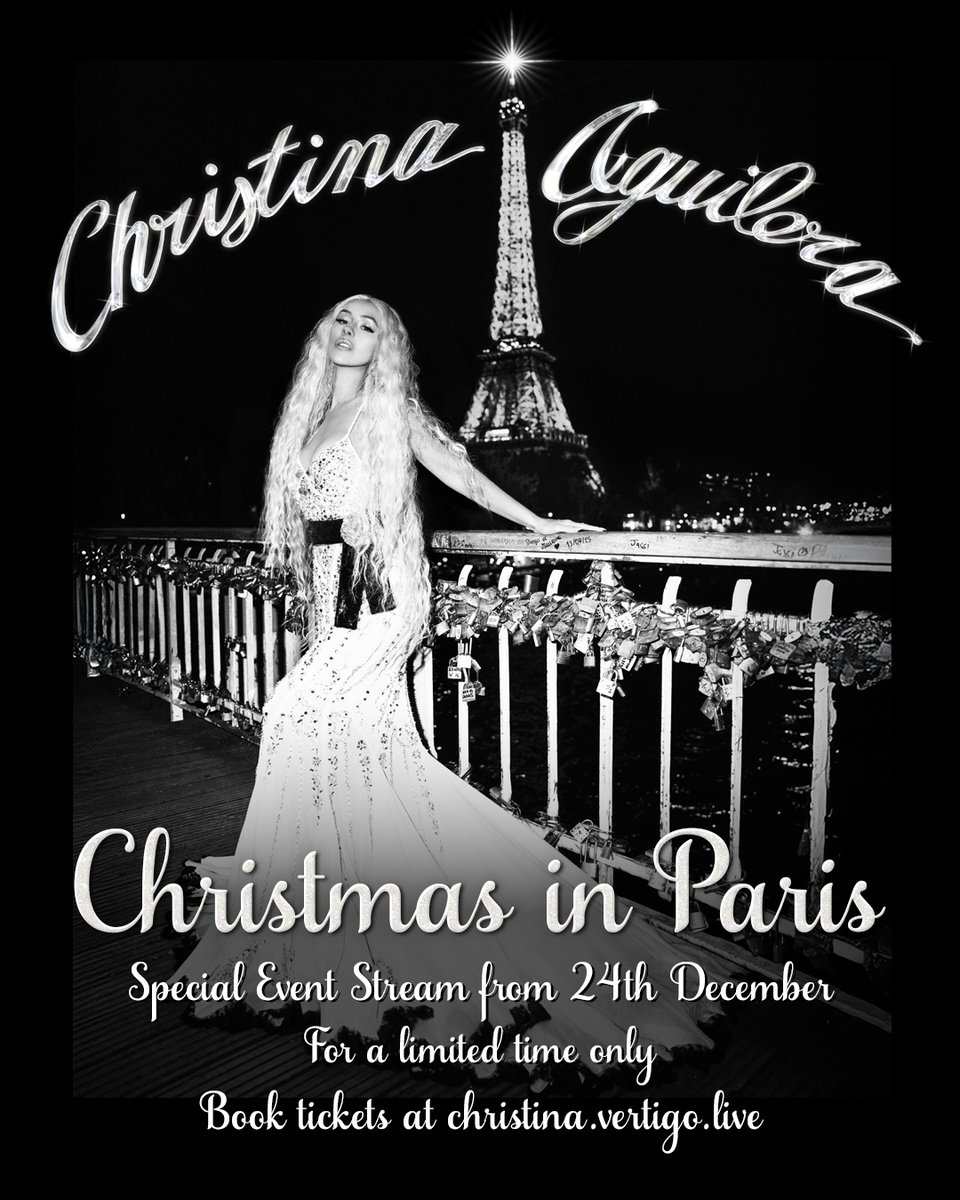 KisweVideo's tweet image. We're excited to partner with Vertigo Live on a special @xtina holiday livestream event tonight, December 24th. Produced by Vertigo Live in association with Roc Nation, Christmas in Paris celebrates the 25th anniversary of Aguilera’s holiday album My Kind of Christmas.

Available…