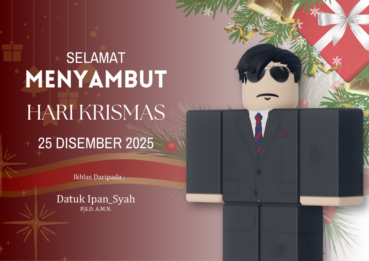 Saya mengucapkan selamat menyambut Hari Krismas bagi tahun 2025 buat seluruh warga MYSverse!