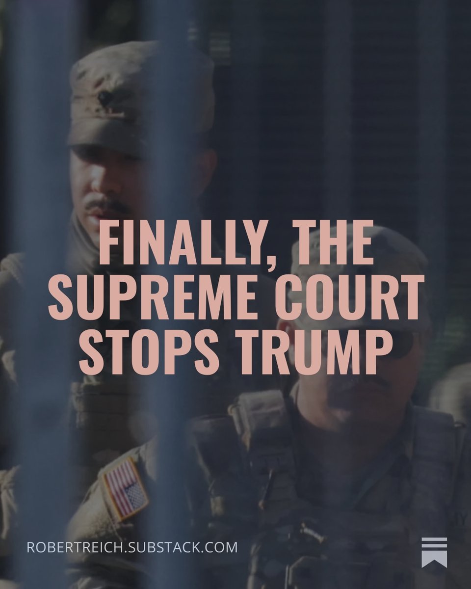 RBReich's tweet image. ICYMI: The Supreme Court finally handed Trump a major loss yesterday. Here's what you need to know. robertreich.substack.com/p/finally-the-…