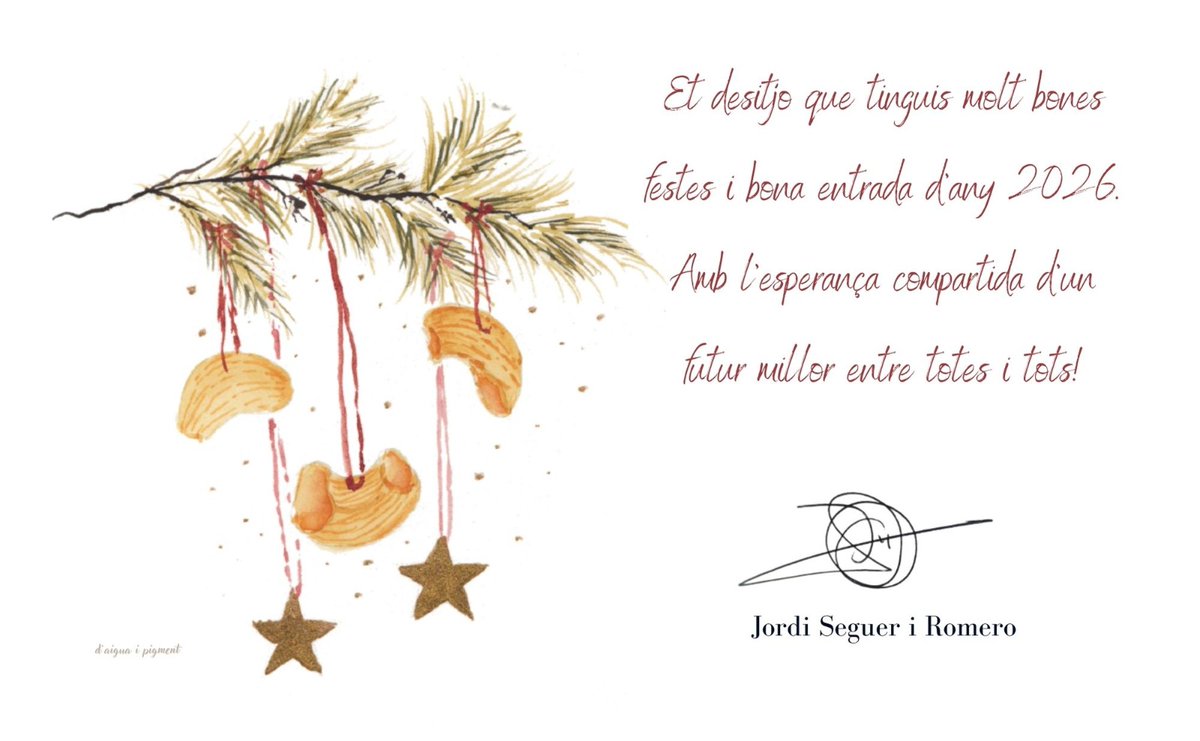 Vull desitjar-vos unes molt bones festes i una bona entrada d'any 2026  ✨

Amb l'esperança compartida d'un futur millor entre totes i tots 🥰🥰🥰

Bon Nadal!!

#Felicitació #BonesFestes #AraParetsPelCanvi #Parets