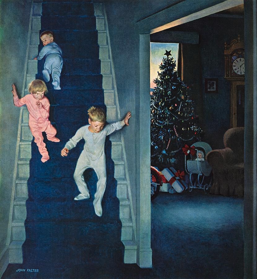 DailyClassicArt's tweet image. John Philip Falter - "Christmas Morning" (1955)