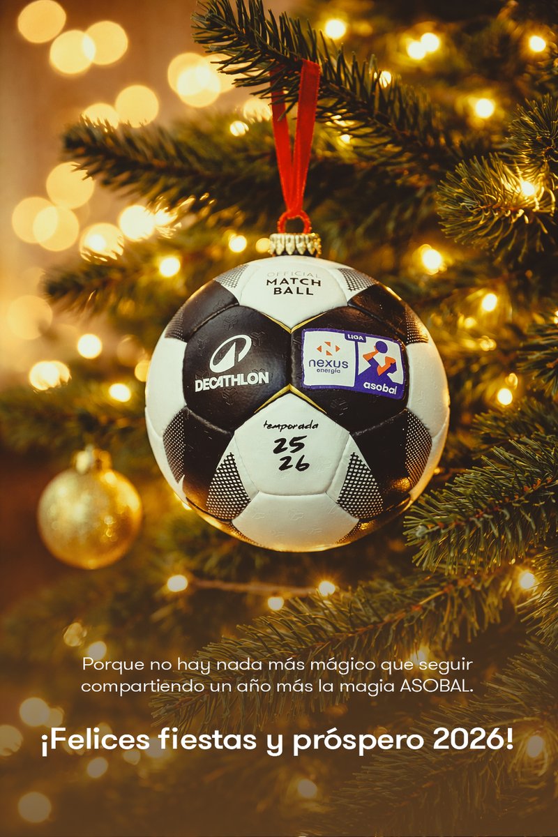 🤝🎁 Porque no hay nada más mágico que seguir compartiendo un año más la emoción, pasión y espectáculo de la Liga <a href="/NexusEnergia/">Nexus Energía</a> ASOBAL.

🙌🤾‍♂️ ¡La familia <a href="/ASOBAL/">ASOBAL</a> os desea unas felices fiestas y un próspero año 2026!
