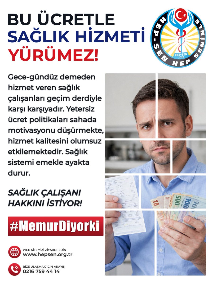 hepsen_2020's tweet image. BU ÜCRETLE SAĞLIK HİZMETİ YÜRÜMEZ!

Gece-gündüz demeden hizmet veren sağlık çalışanları geçim derdiyle karşı karşıyadır. Yetersiz ücret politikaları sahada motivasyonu düşürmekte, hizmet kalitesini olumsuz etkilemektedir. Sağlık sistemi emekle ayakta durur.

SAĞLIK ÇALIŞANI…