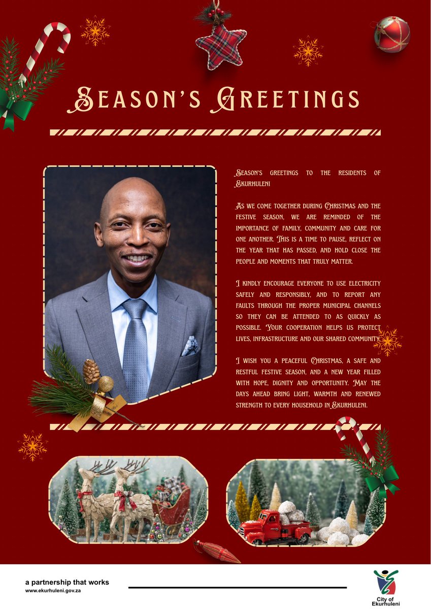 Sanibonani, bahlali base Ekurhuleni. 

Wishing you all a safe and happy festive season. We look forward to serving you in 2026.

#COEPower #COEWorks