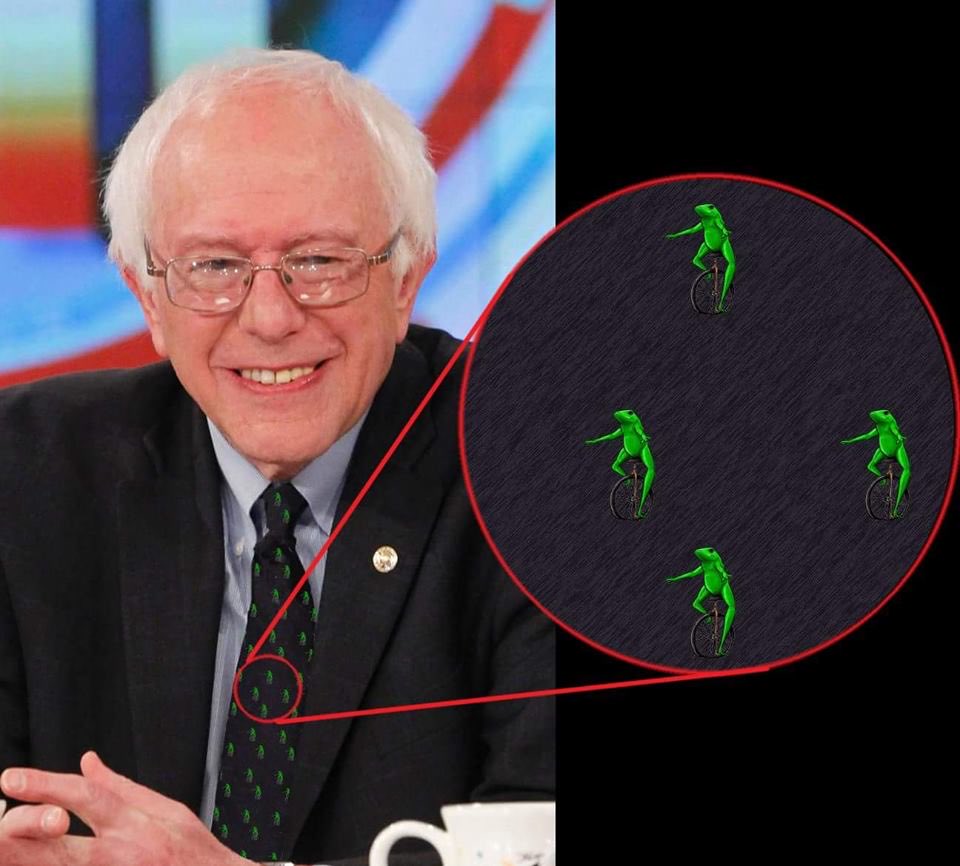 Bernie pulled up to national tv in a dat boi tie.
the frog rolls deep. the lore is real.
DATBOI isn’t just a meme—it’s a movement.
🐸📈 here come dat boi… on a unicycle of destiny.