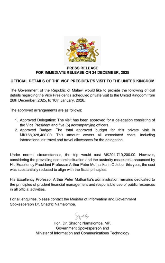 Small wins for democracy. After public outrage, <a href="/MalawiGovt/">Malawi Government🇲🇼</a> trimmed VP <a href="/DrJaneAnsahSC/">Justice Dr Jane Ansah SC</a>’s entourage down from 16 to 5, budget chopped from $1.3m to $84k. Good. Now clarity, please. Why are taxpayers paying for a “private trip”? If it’s public, disclose the mission. Simple.