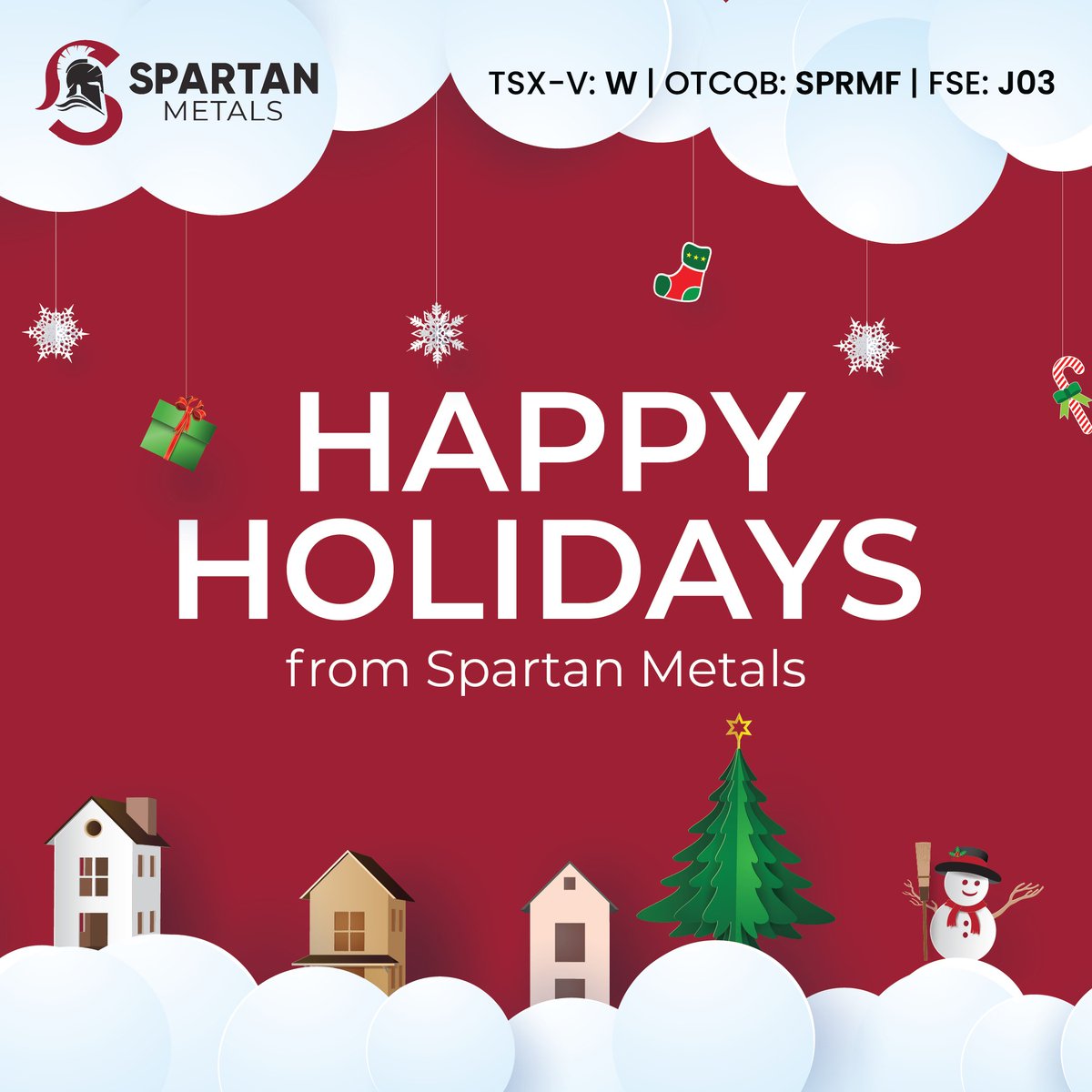 Happy Holidays from Spartan Metals

As we close out 2025, we thank our shareholders and partners for their continued support. 

Wishing everyone a happy and safe Holiday season and a prosperous New Year. 

#Tungsten #CriticalMinerals #NevadaMining $W $W.v $SPRMF #J03