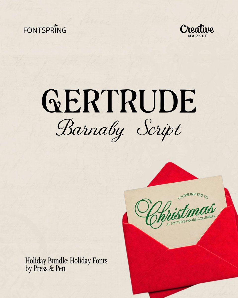 fontspring's tweet image. Which festive font duo wins? 🎀 These font pairings have been trending over the last 30 days — and it’s easy to see why!

Double tap your favorite + save for holiday inspo 💝 #HolidayFonts #Fontspring